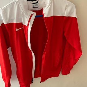 Red and white Nike Dri-Fit zip up
